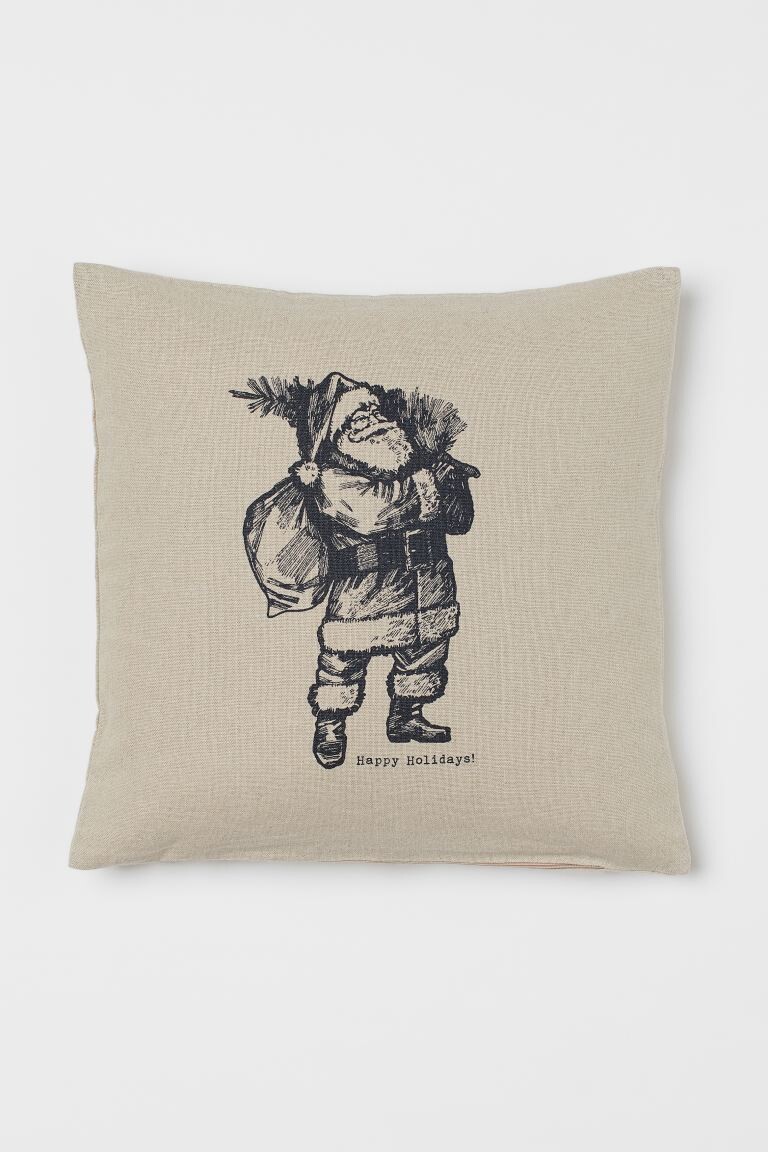 Housse de coussin en lin mélangé