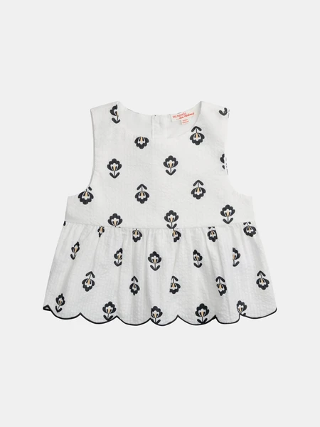 Blouse écrue à imprimé fleurs pour fille