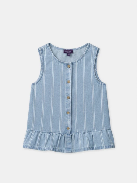Chemisier en denim sans manches Fille