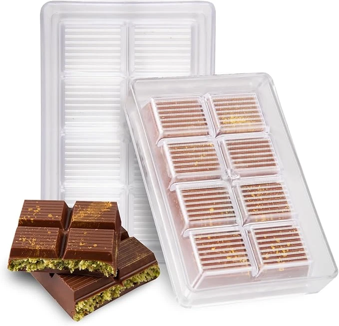 Authentique moule à chocolat Dubaï en polycarbonate, moule professionnel pour barre de chocolat profond pour l'artisanat du chocolat emblématique de Dubaï avec précision et durabilité 1