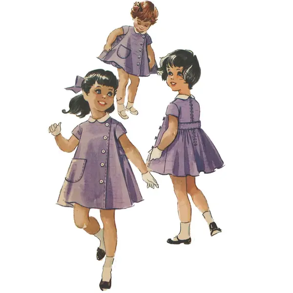 PDF - Modèle des années 1950, jolie robe et culotte bloomer pour petites filles - Poitrine 23" (58 cm) - Imprimez instantanément à la maison