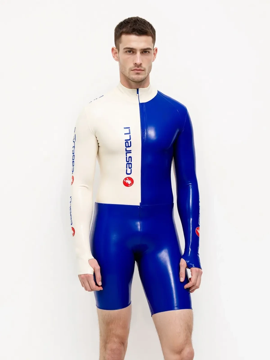 Combinaison cycliste en latex style italien pour homme