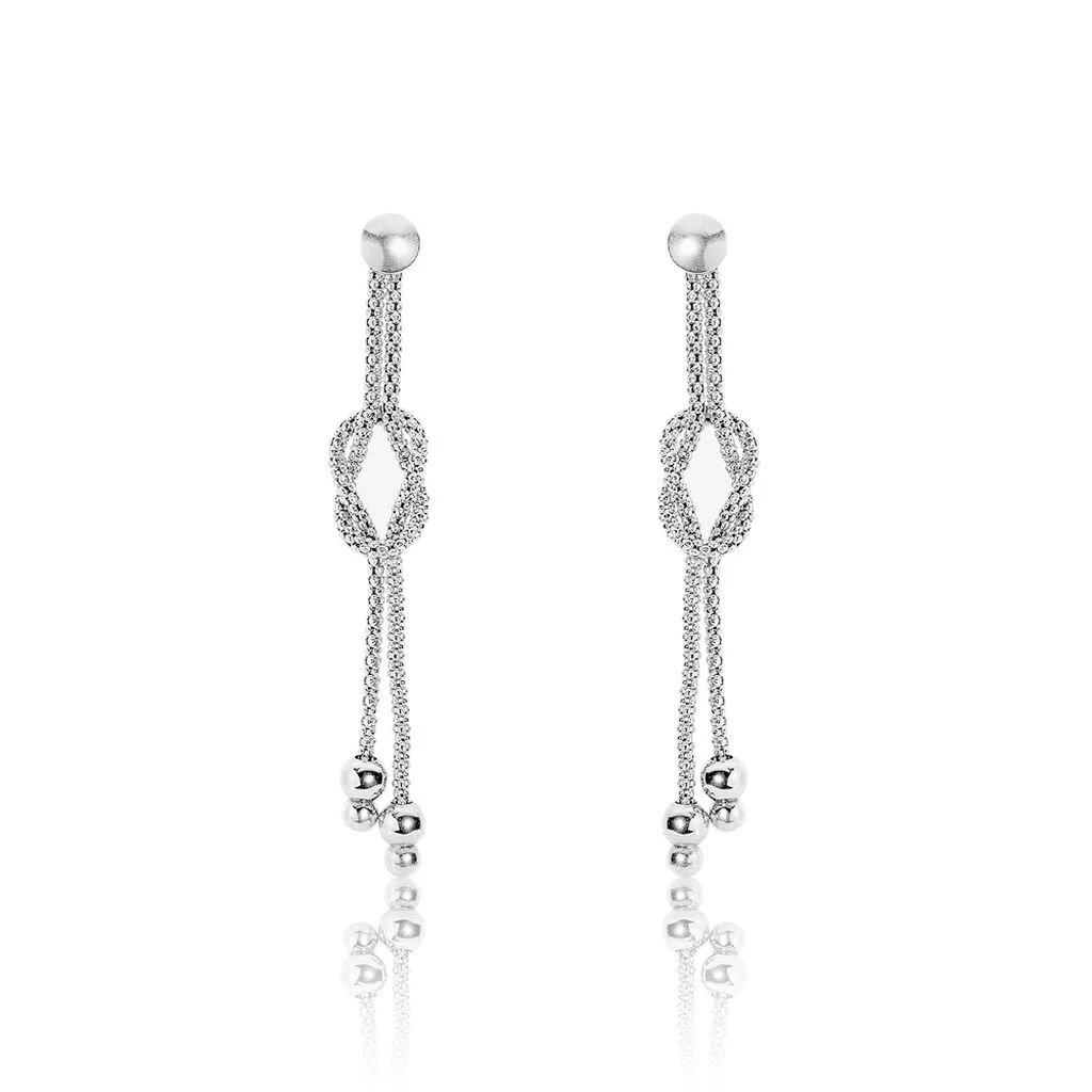 Boucles D'oreilles Pendantes Deauville Argent Blanc