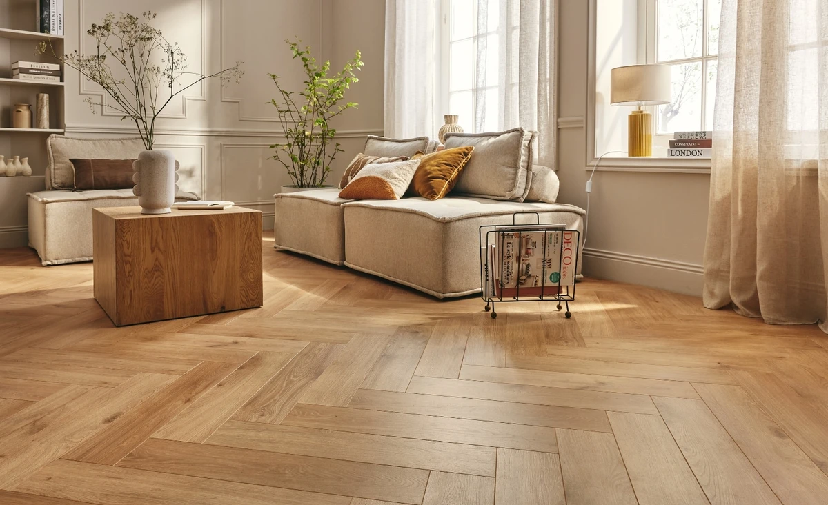 Sol stratifié MANOR BATON ROMPU , aspect Bois chene moyen, lame 13.10 x 64.30 cm