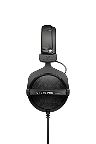 beyerdynamic DT 770 PRO 80 Ohm en noir. Casque de studio supra-auriculaire. Conception fermée, câblée pour un enregistrement et une surveillance professionnels