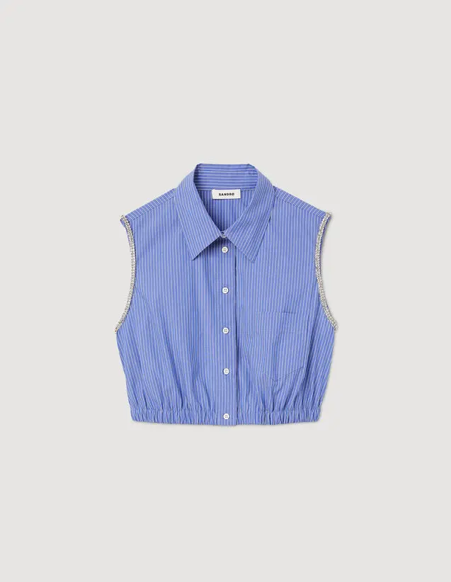 Chemise courte à rayures