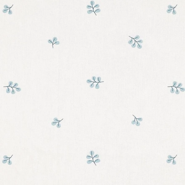 Popeline coton Branches et feuilles de tilleul – blanc/eucalyptus - Idéal pour Décoration pour enfants