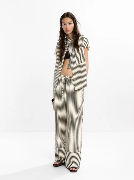 Chemise à rayures et à manches courtes Multicolore | Parfois