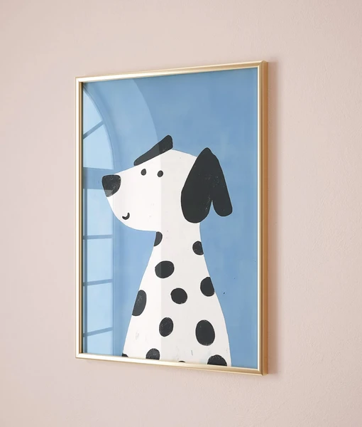 Art mural chien dalmatien, joli imprimé animal pour chambre d'enfant, décoration de salle de jeux ou de chambre d'enfant, affiche dalmate de chambre de tout-petit sans distinction de sexe