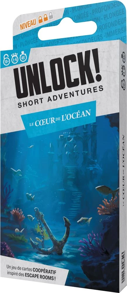 Jeu d'escape game Asmodee Unlock! Short 12 Le cœur de l'océan