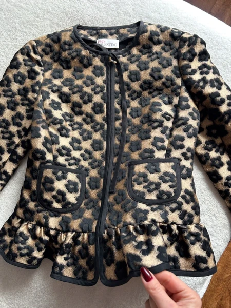 Gorgeous reliëf print embroidered gold leopard jacket