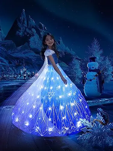 Robe Princesse  Neiges Costume de Reine Lumineuse