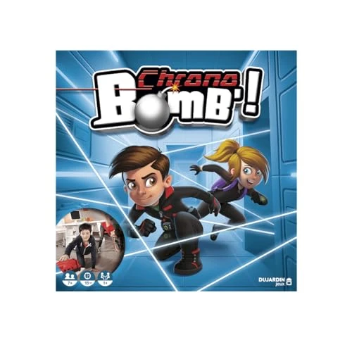Dujardin - Chrono Bomb - Jeu de société Amusant Enfant - Jeu d'action - Parcours d'agilité - Evitez Les Lasers pour désamorcer la Bombe - Compte à rebours - a Jouer Seul ou Entre Amis - Dès 7 Ans