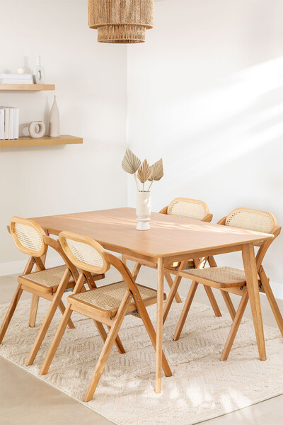Table pour Salle à Manger Rectangulaire en Bois (150x90 cm) Kerhen