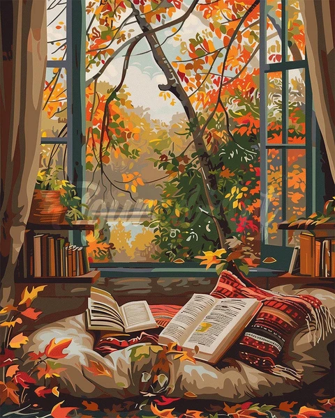 Diamond Painting - Broderie Diamant - Lecture cosy en Automne– Figured'Art