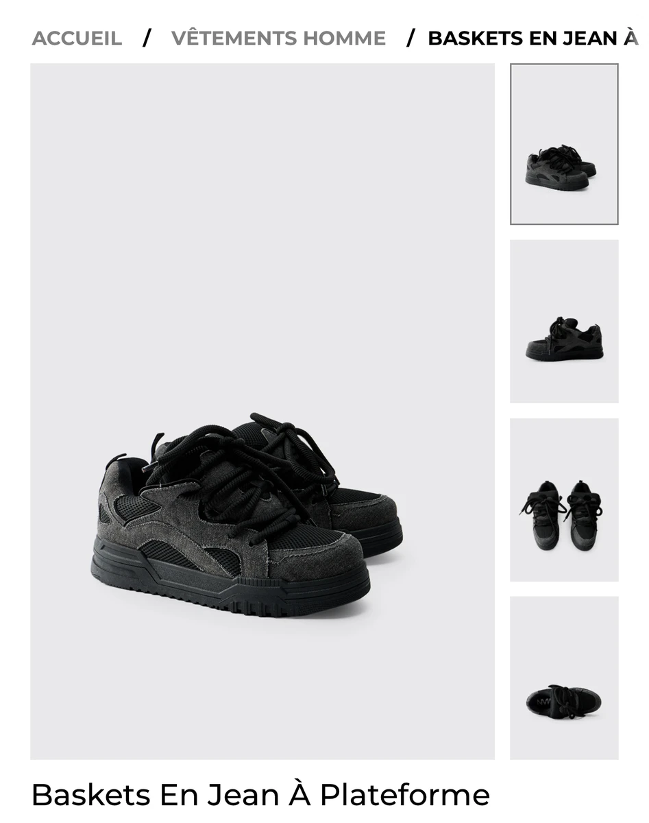 Baskets en jean à plateforme