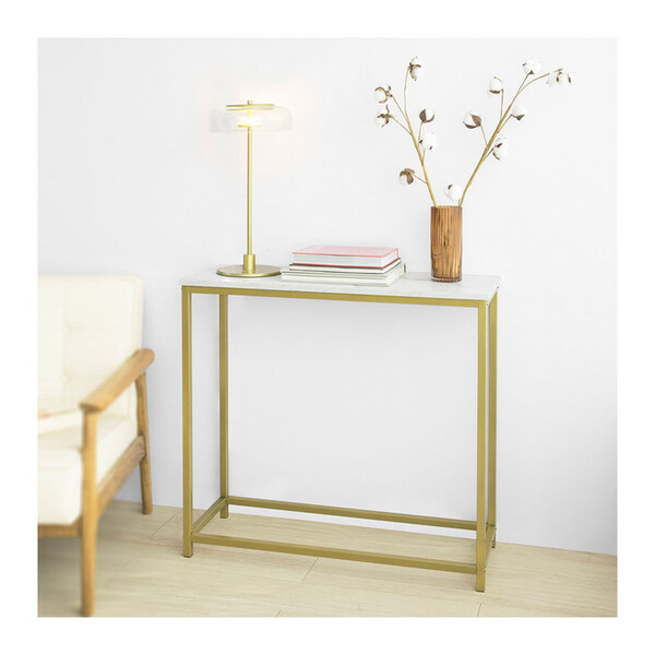Table Console Table d'Appoint Bout de Canapé Table d'Entrée Effet Marbre Cadre,FSB29-G,SoBuy®