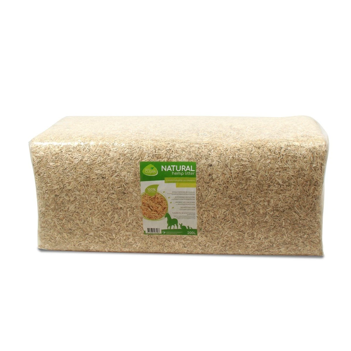 Litière chanvre 100% naturelle 30L et 200L Quality Clean