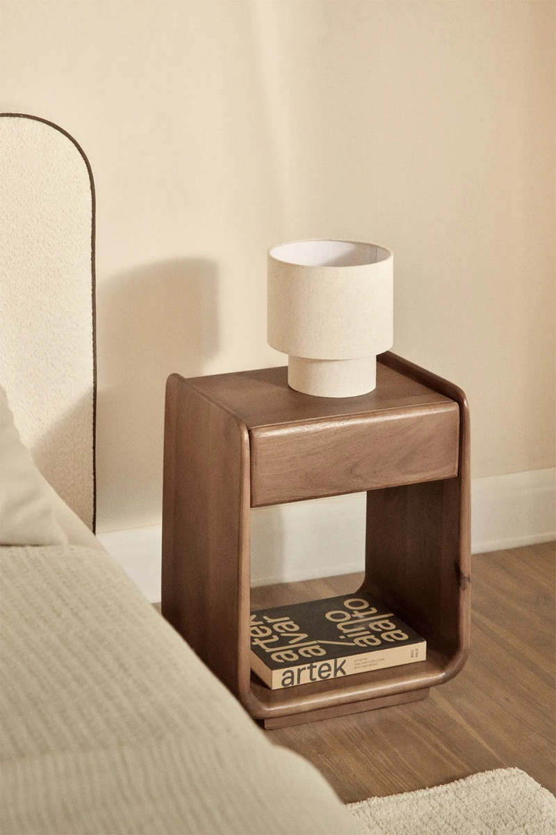 Table de chevet rectangulaire avec tiroir 40x30 cm en bois Tinsley