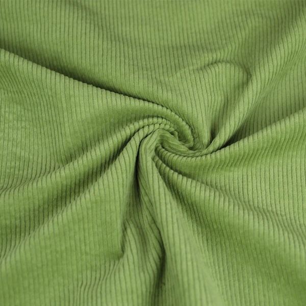 Tissu velours côtelé coton stretch uni - herbal green | Pour couture d'habits en velours de poids moyen