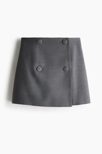 Jupe portefeuille - Gris - FEMME | H&M FR