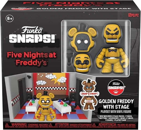 Funko Five Nights at Freddy's (FNAF) Snap: Playset - Stage with Freddy Fazbear - Gold - Mini-Figurine en Vinyle à Collectionner - Idée de Cadeau