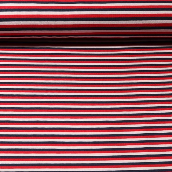 Jersey - Rayures Rouge Multicolore Teinté dans la masse