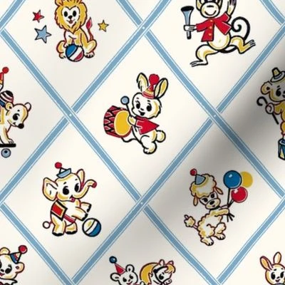 Animal Circus 1a Fabric | Spoonflower
