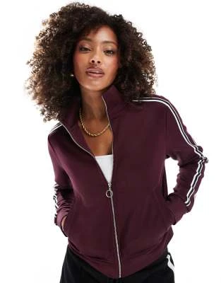 Stradivarius - Sweat zippé - Bordeaux