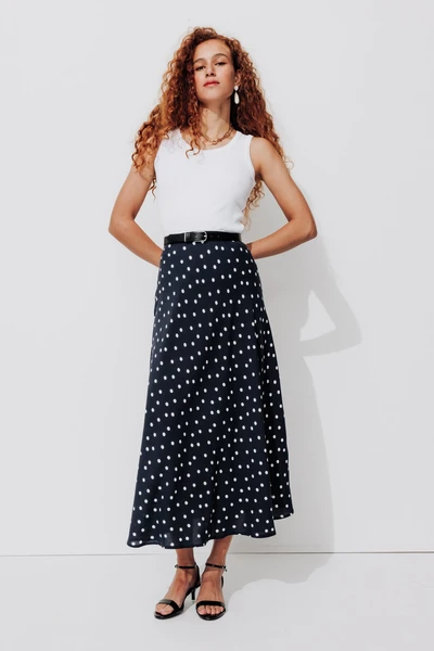 Jupe longue à pois Femme