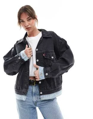 Levi's - Veste camionneur en jean effet superposé style années 90 - Noir | ASOS