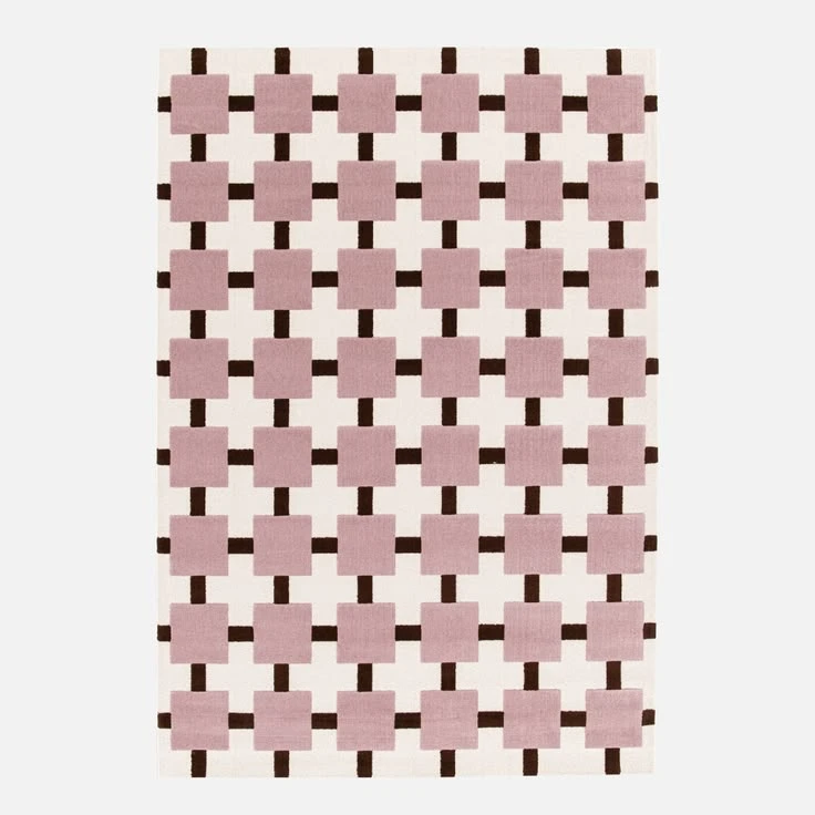 Tapis intérieur motif à carreaux rose et marron - sweeek in 2026