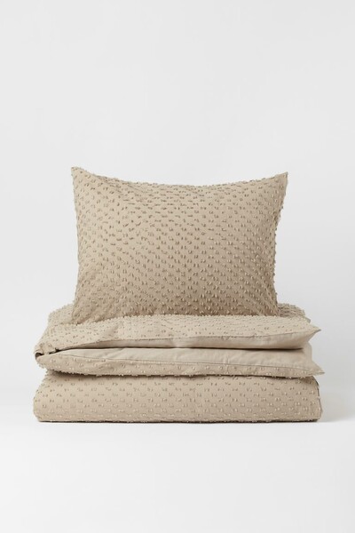 Parure de couette lit simple en plumetis