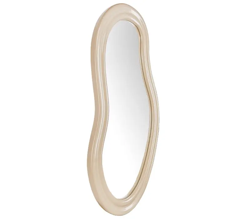 ROMY Miroir organique, Verre & bois beige, H92