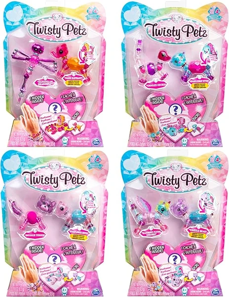 Twisty Petz – Pack de 3 – Bijoux pour enfants à collectionner Butterscotch Unicorn, Berry Tales Cheetah et animal surprise