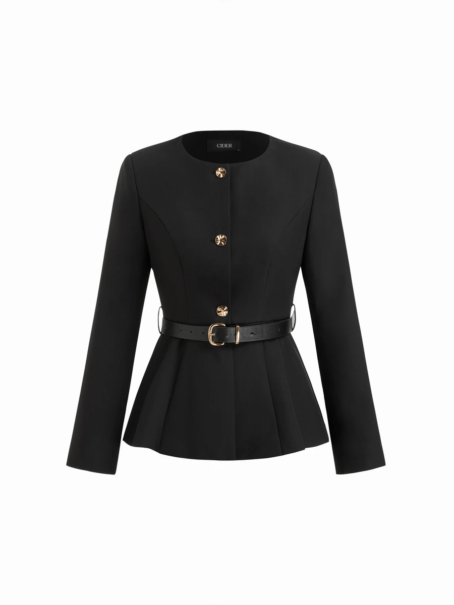 — cider, blazer with belt (black, 36) 