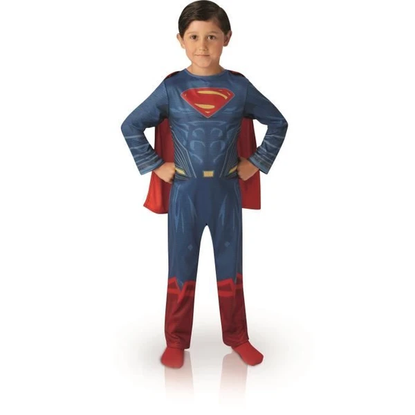 Déguisement classique Superman Justice League - RUBIES - Garçon - 5 ans - Bleu - Cape en tissu - Intérieur