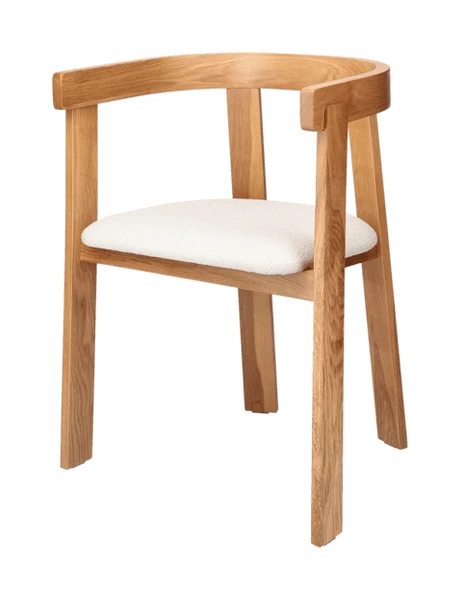 Chaise de salle à manger | Bois de chêne/polyester. 73,5 x 58 x 48 cm. | Nature