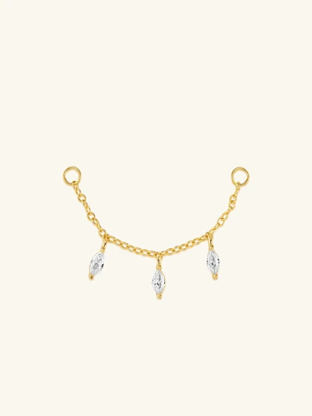 S925 Marquise Zircon Prendant Chain Hoop Charm