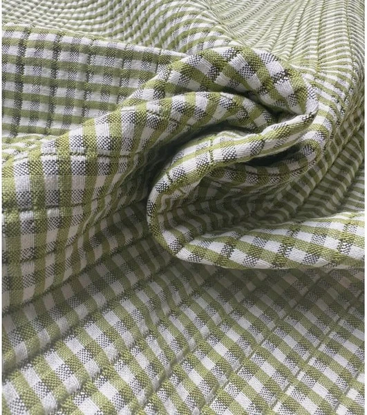Tissu matelassé vichy - Kiwi