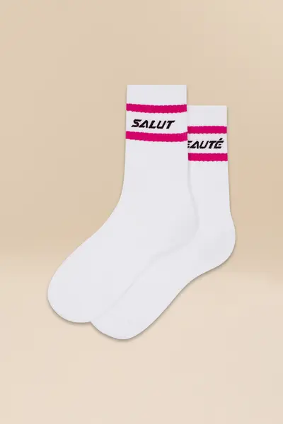 chaussettes salut beauté - rose