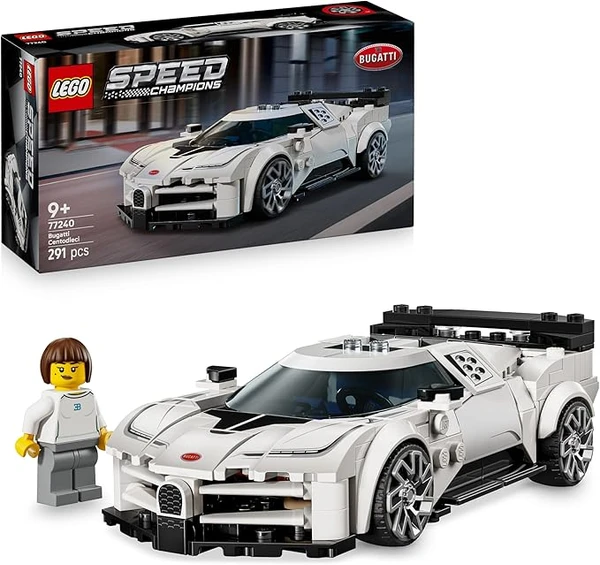 LEGO Speed Champions Hypercar Bugatti Centodieci - Jouet Voiture de Sport - Maquette à Construire avec Minifigurine de Pilote - Idée de Cadeau d'anniversaire pour Garçon dès 9 Ans 77240