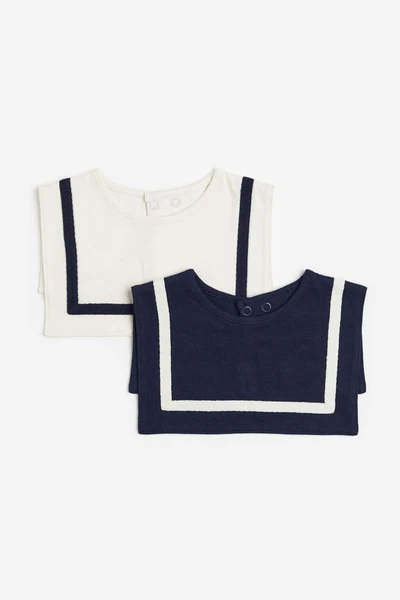 Lot de 2 bavoirs en jersey