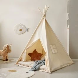 TIPI ENFANT EN TOILE «ÉTÉ» | 158 CM DE HAUT | BEIGE