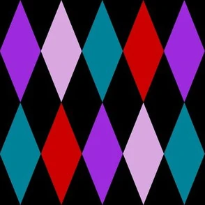 large harlequin diamonds - mad purple Fabric | Spoonflower