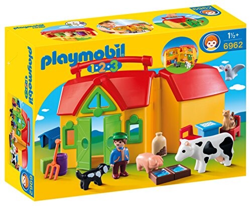 Playmobil 1.2.3. - 6962 - Ferme transportable avec animaux