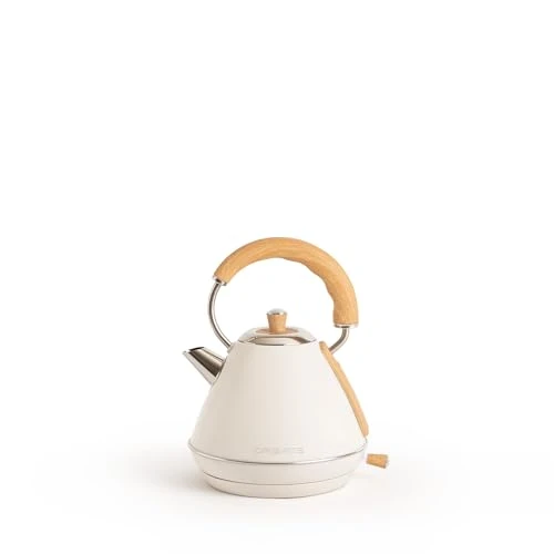 CREATE/KETTLE RETRO M/Bouilloire électrique Blanc cassé/Ébullition rapide, capacité 1l, arrêt automatique, filtre anti-calcaire, arrêt automatique, indicateur de niveau d'eau, Ø17,2 cm, 1200 W