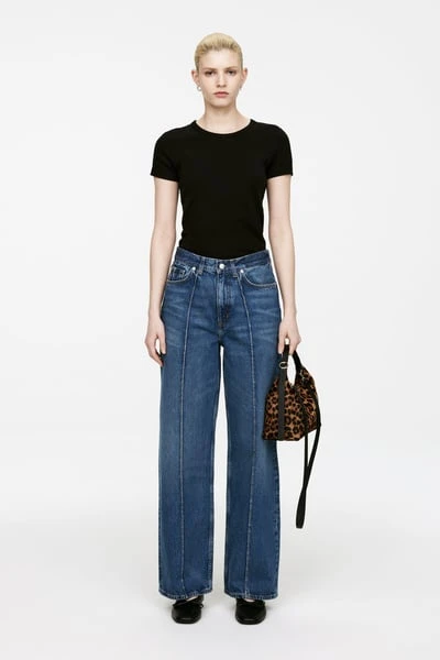 Jean décontracté avec surpiqûres CORAL – Bleu – ARKET FR