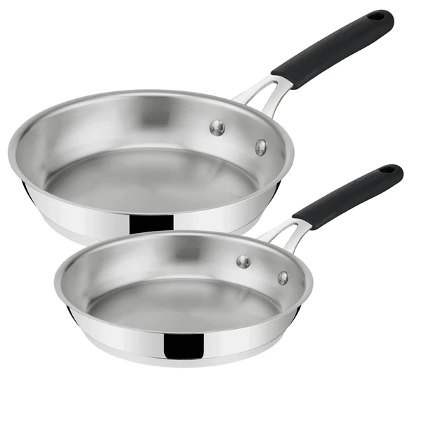 Set en acier inoxydable, Tempra, poêles à frire 24/28 cm