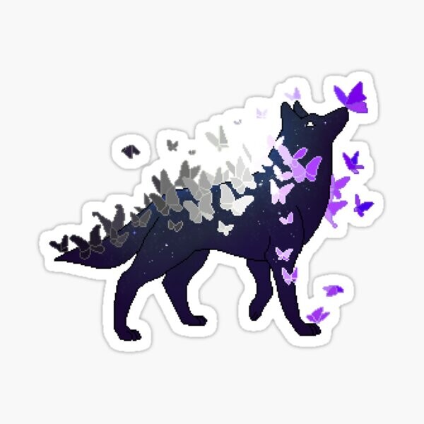 Asexual Pride Galaxy Wolf (Demandé) Sweat à capuche épais | Sticker